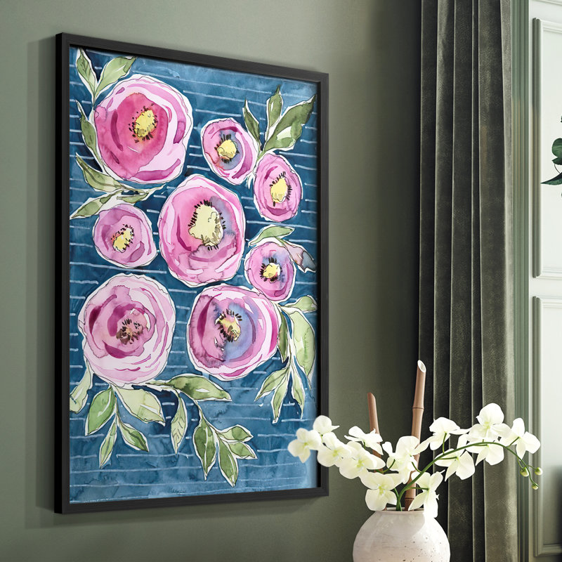 Floral Radiance I, reproduction encadrée - bois massif, Noir, H 14 po x l 11 po