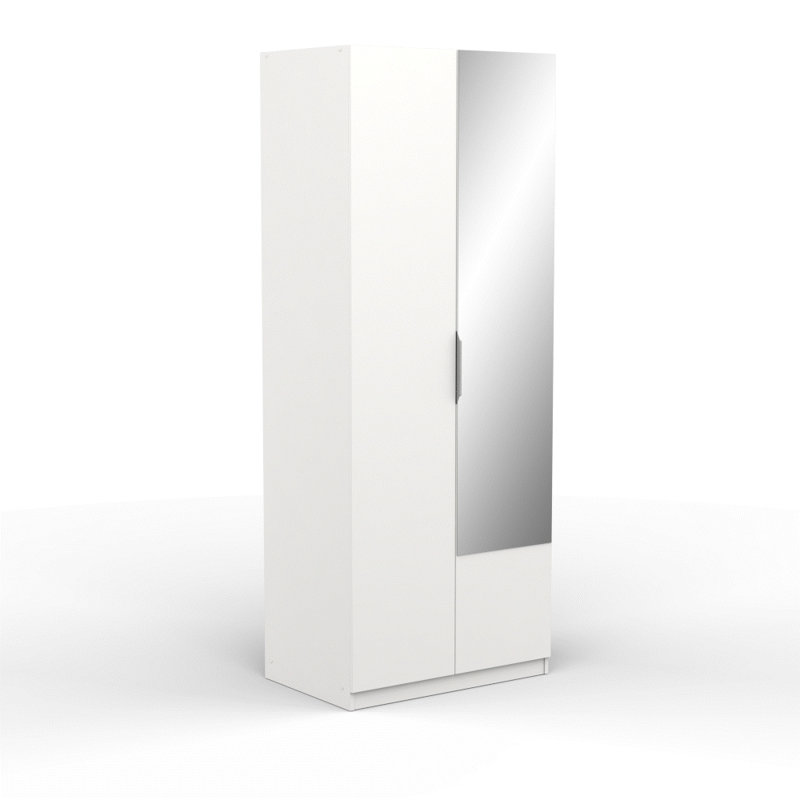 Nyback 2 Door Manufactured Wood Wardrobe, White