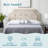 Lucid Upholstered Headboard with Scooped Corners and Square Tufting, Adjustable Height 51.3"–59.1", Oatmeal, Queen-639379778-639379779
