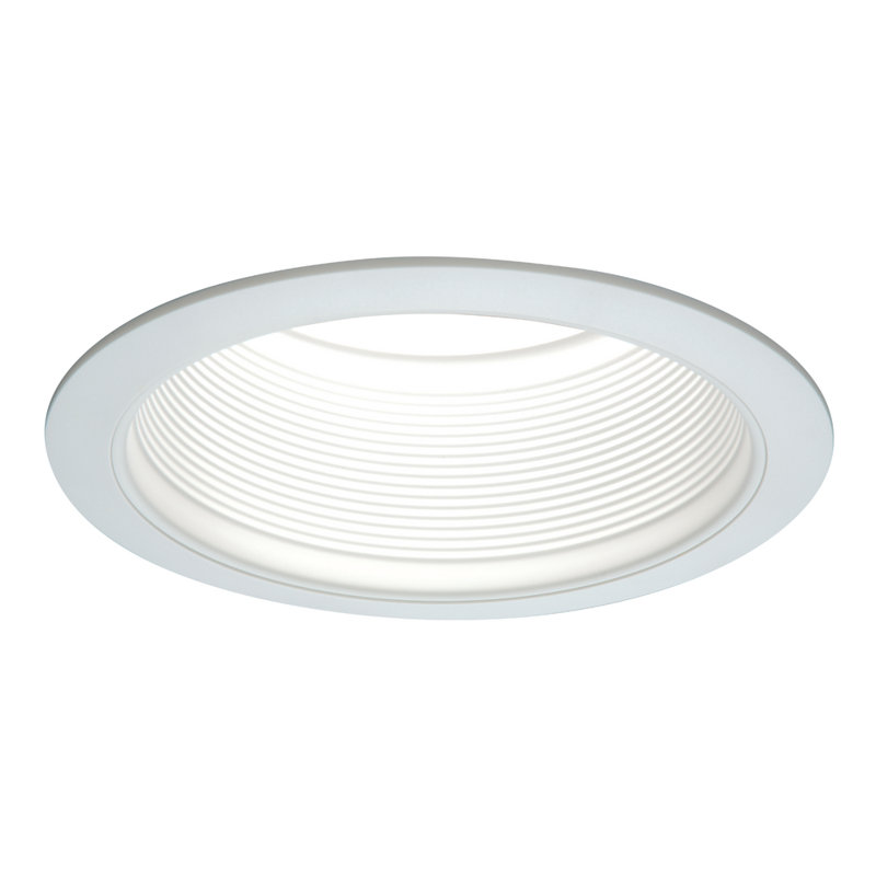 White 6-Inch Tapered Baffle Recessed Ceiling Light Trim
