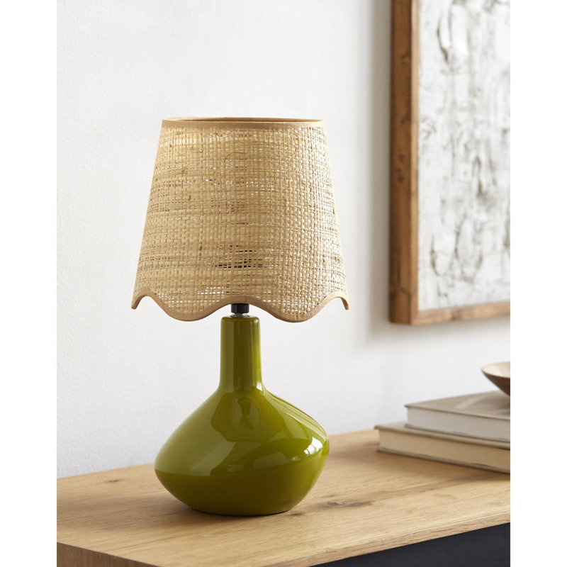 Lampe de table d'appoint Terae, Brun clair, Vert