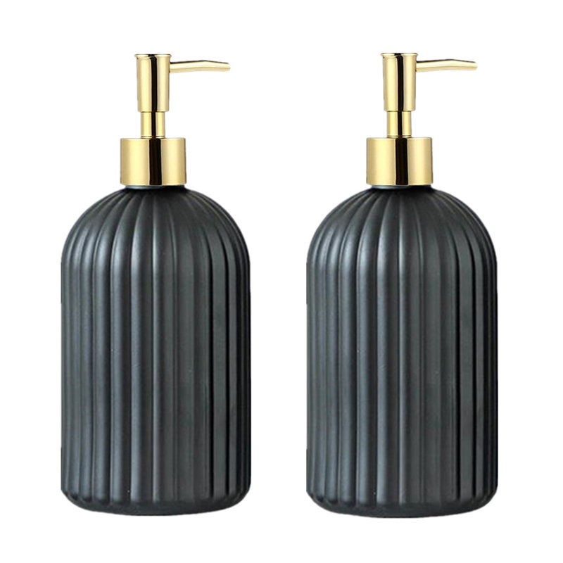 TRIXES 2-Pack Soap/Lotion Dispensers - 400ml Pump Bottles for Bathroom and Kitchen
