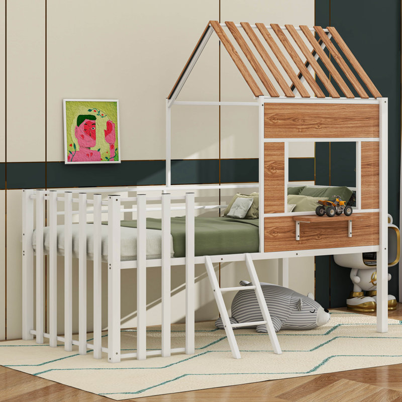 Notburg Kids Twin Loft Bed, White