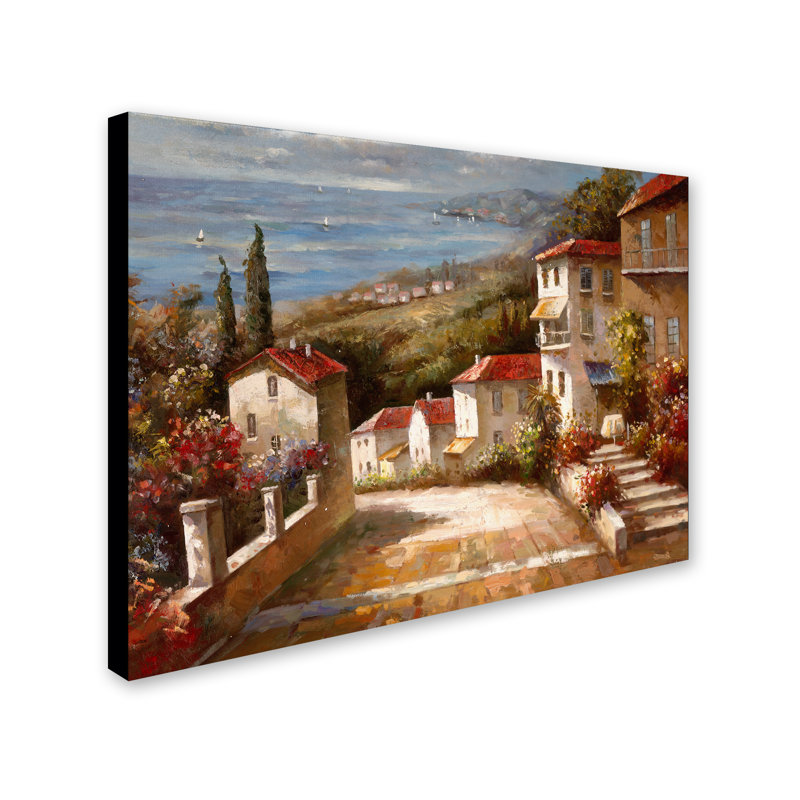 « Home in Tuscany » par Joval - Reproduction de peinture sur toile tendue, H 18 po x l 24 po x P 2 po