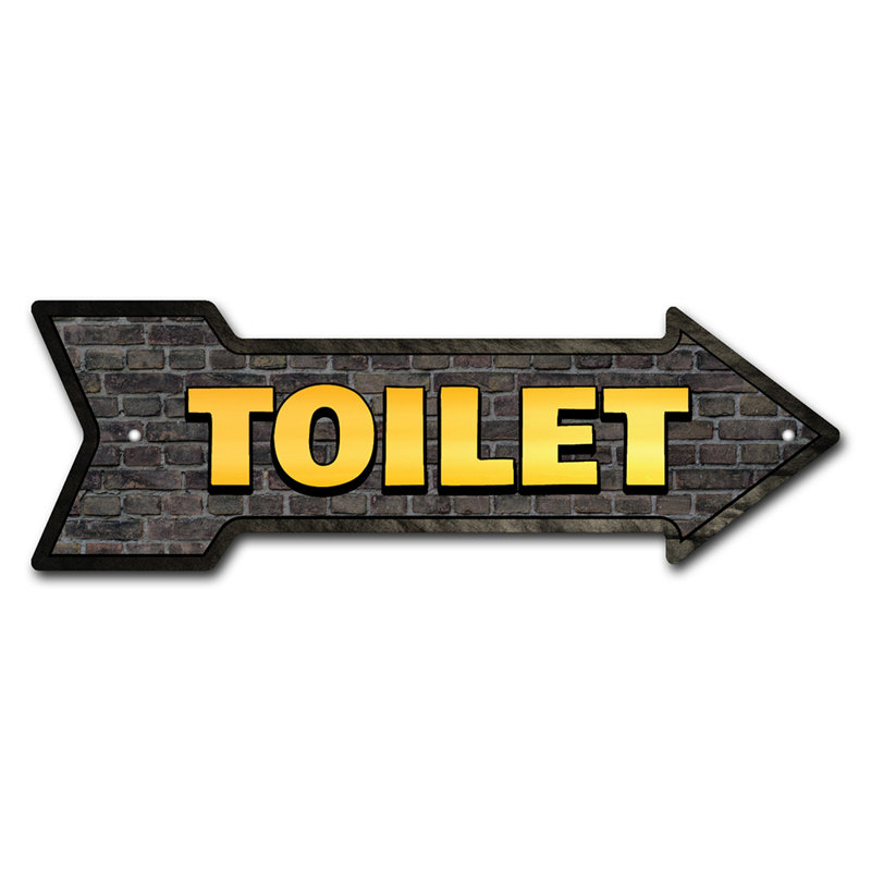 Amovible - 999565_Toilette amovible en forme de flèche amusant 30 po de large, H 12 po x l 36 po x P 1 po