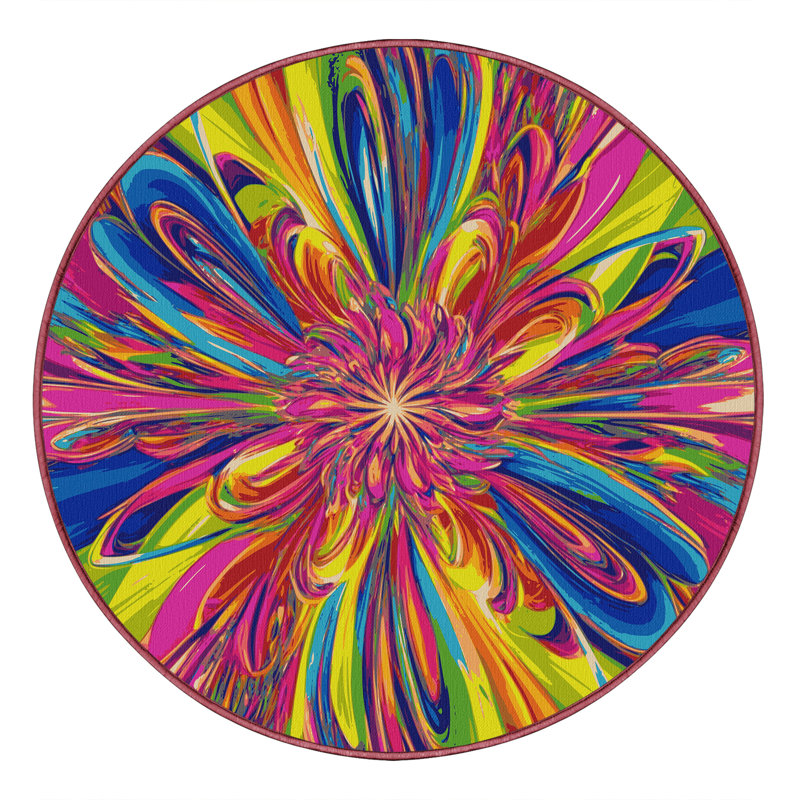 Spectrum Swirl Rug, Round 5'
