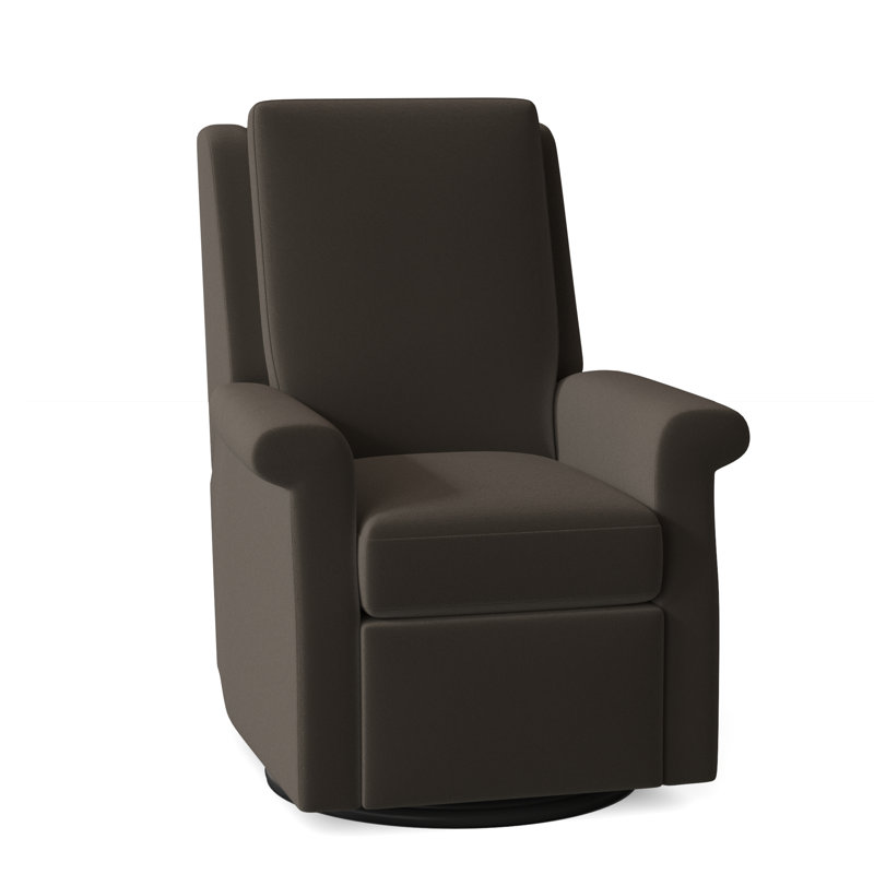 Greek Key Genuine Leather Recliner, 1183 Dove, Swivel Glider, Manual