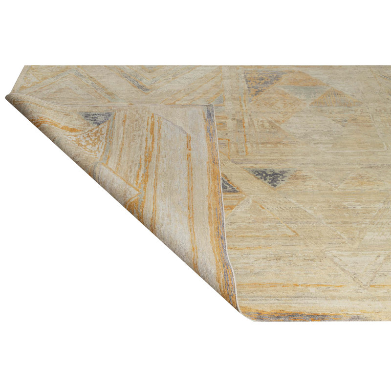 Tapis rectangulaire en laine noué à la main, Rectangle 12 pi x 15 pi