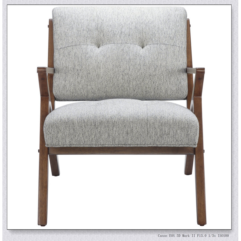 Chaise longue capitonnée en polyester à 4 pieds LIGHT GREY