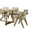 Ensemble de salle à manger contemporain en placage de chêne 7 pièces avec accoudoirs rembourrés en polyester 6 pièces 1 table
