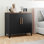 Armoire de rangement en métal l 32 po avec portes - tablette réglable, buffet de bar pour l'entrée de la cuisine
