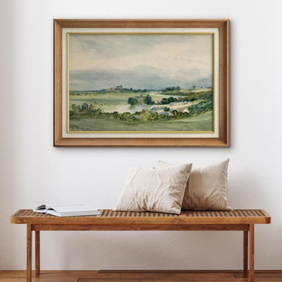 Vue aérienne de la forêt verte pastel encadrée sur papier