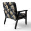 Cobalt Blue Scrollwork Swirls Victorian Pattern II - Upholstered Floral Accent Chair-6885405
