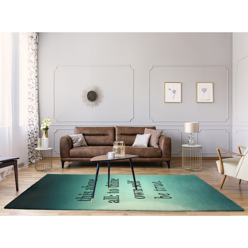Tapis de poly-chenille en polyester à citations multicolores shakespeare, Rectangle 9 pi x 12 pi