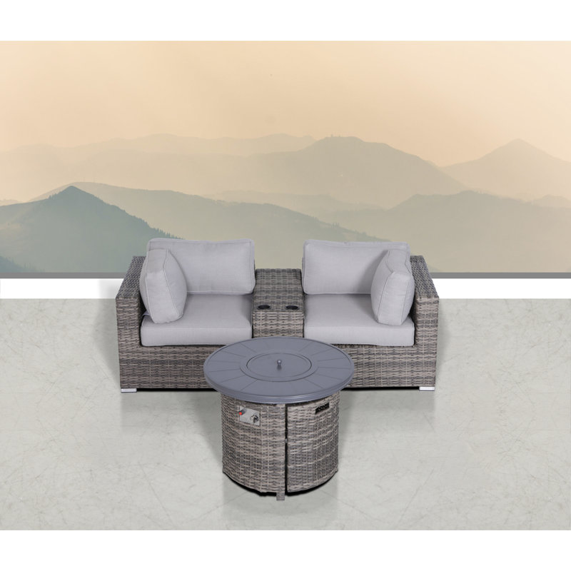 Biles Gray Fully Assembled 4 Piece Seating Group With Cushions