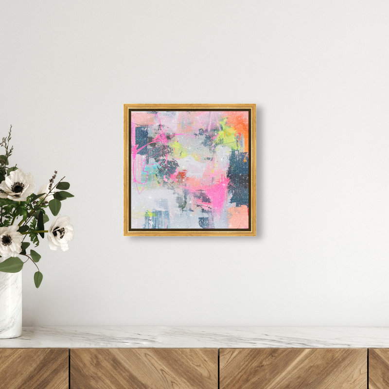 Pastel Luminance I Canvas Abstract Print by Oliver Gal, Black Frame, 12 x 12, 13"H x 13"W, Gold Frame