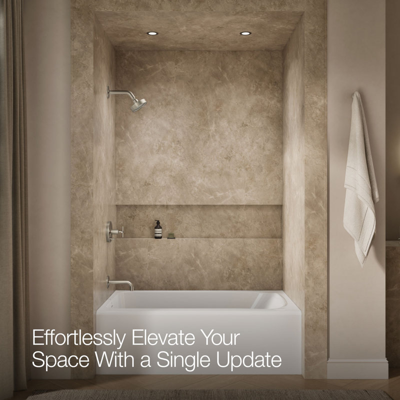 Purist® Rite-Tub and Shower Faucet, Vibrant Brushed Nickel, Scroll Handle