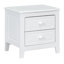 Ensemble de chambre à coucher 3 pièces, lit plateforme double en bois et deux tables de chevet - blanc-1317423616-1317423617