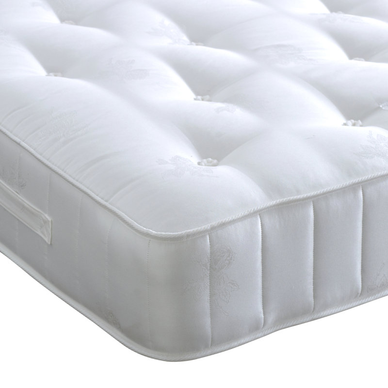 Chesney Upholstered Bed with Mattress, Single (3'), 2 Drawers, Beige