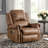 Maxwellton 38" Wide Top Faux Leather Power Standard Recliner Chair Brass Nail Decoration Massage Heating with USB Port-2132273621