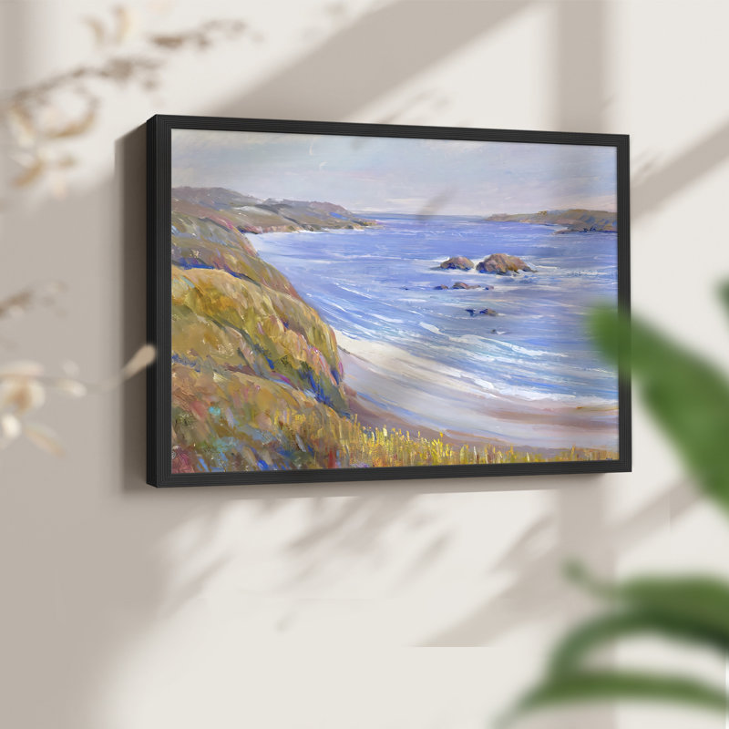 Le long de la côte I - Reproduction encadrée - Restickable, H 16 po x l 20 po, Noir, noir, noir, noir