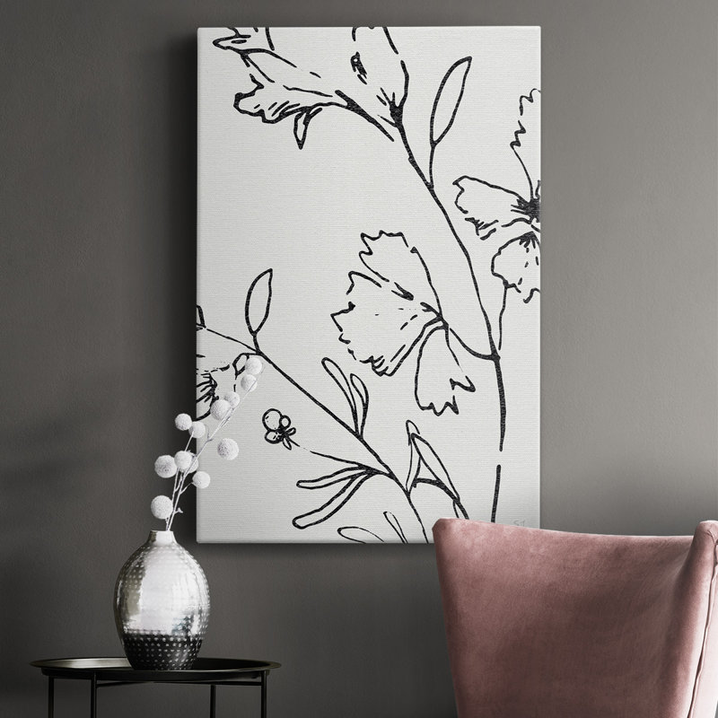 Toile tendue avec châssis de qualité supérieure botanique, H 12 po x l 8 po x P 1,5 po