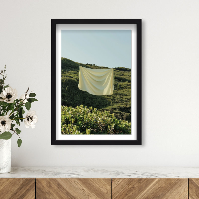 Floating Cotton II Shadowbox Bath & Laundry Print by Oliver Gal, Black Frame, 10 x 15, 55.5"H x 37.5"W, Black Shadowbox