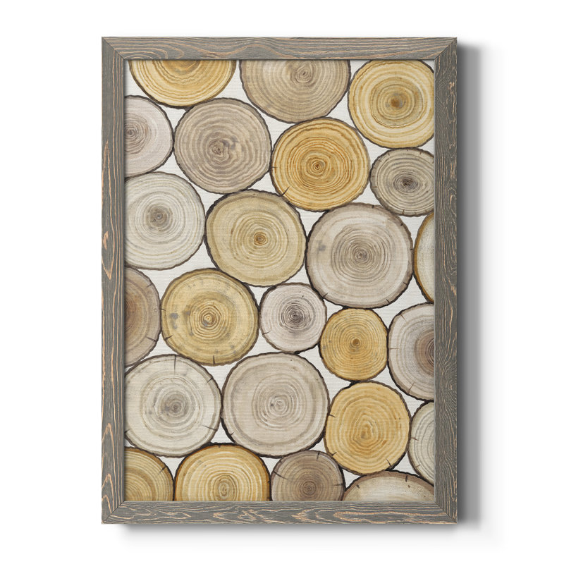 Toile encadrée de qualité supérieure Tree Ring Study II - prête à être accrochée, H 20 po x l 24 po x P 1 po, Encadré gris