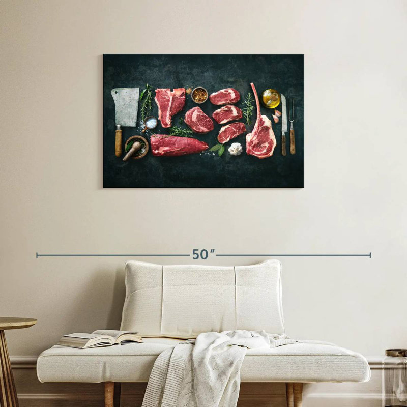 Yarlin Raw Steak Cuts, 24" H x 36" W
