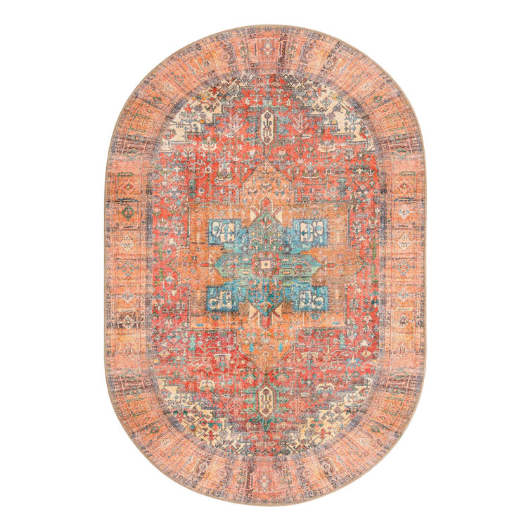 Tapis oriental rouge rouille