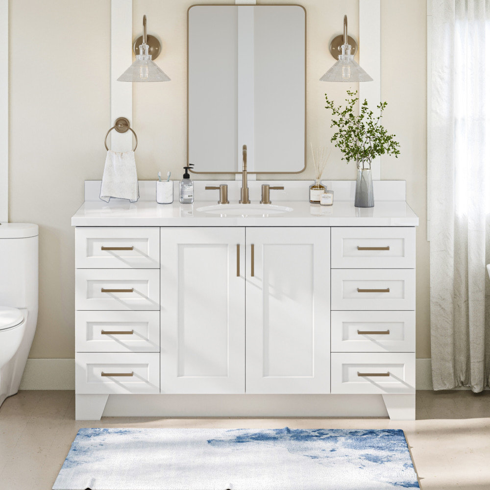 ARIEL Taylor 54-in Grey Bathroom Vanity Base Cabinet without Top