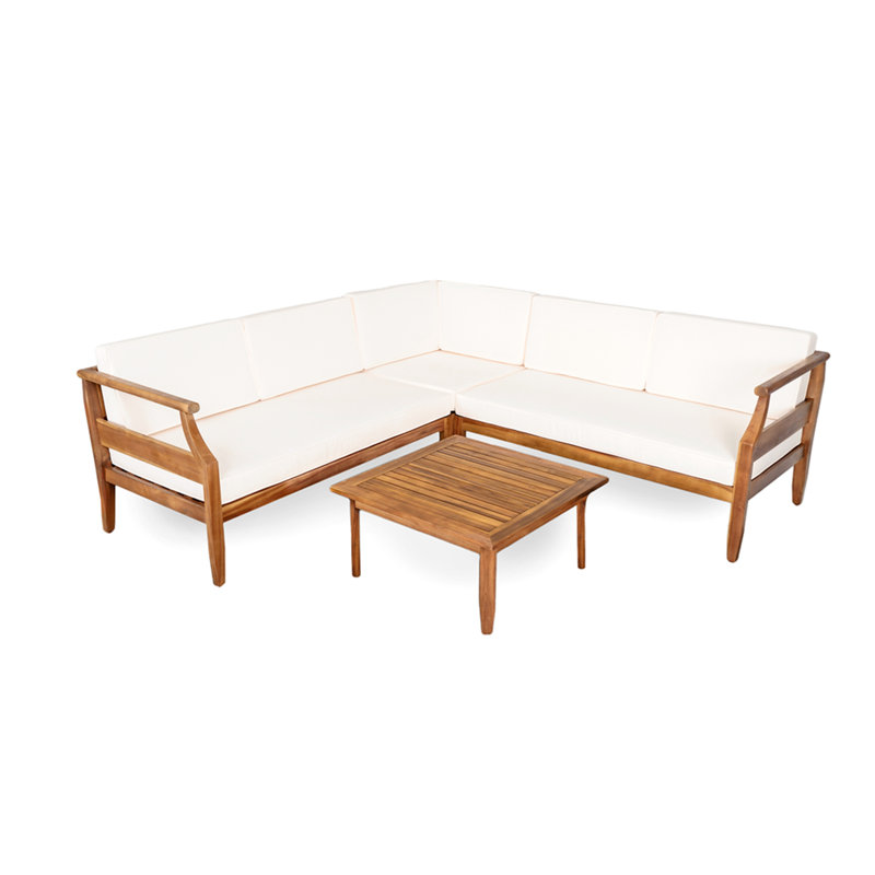 4-PIECE ACACIA WOOD SOFA SET