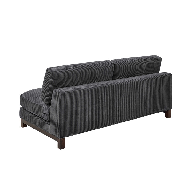 69'' Corduroy Loveseat, Dark Gray Corduroy