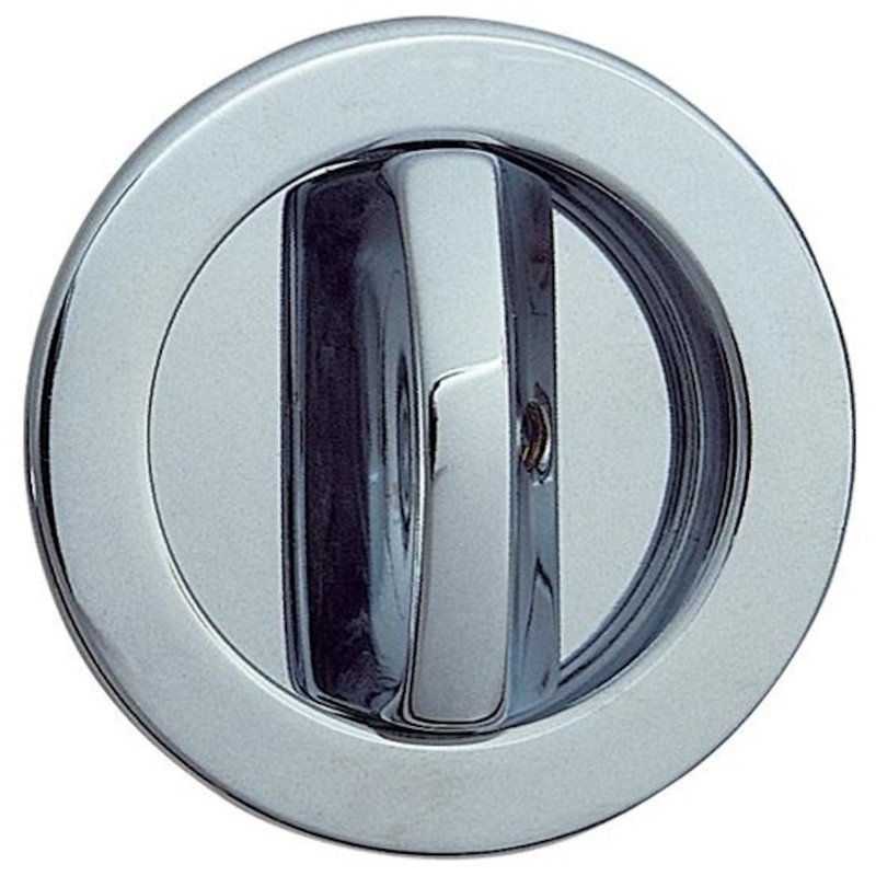 Plaque d’insertion/tirette à chasse ronde, Chrome poli