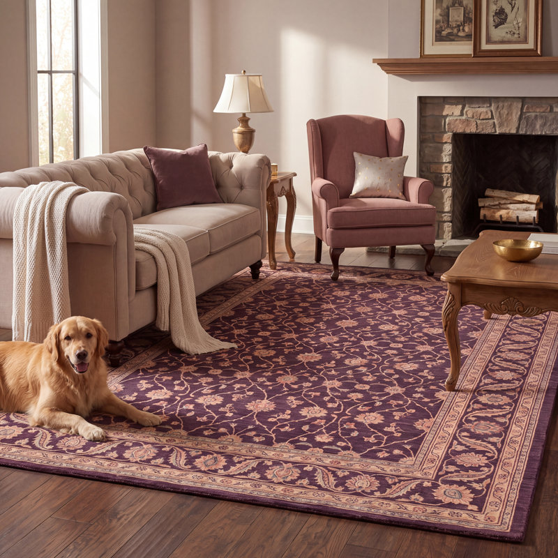 Tapis d'intérieur antidérapant Fogbow Traditional Allover, Rectangle 6 pi 11 po x 8 pi 10 po