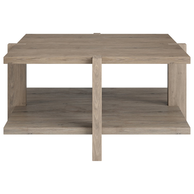 Kj Four Leg Coffee Table with Storage, Grey Oak