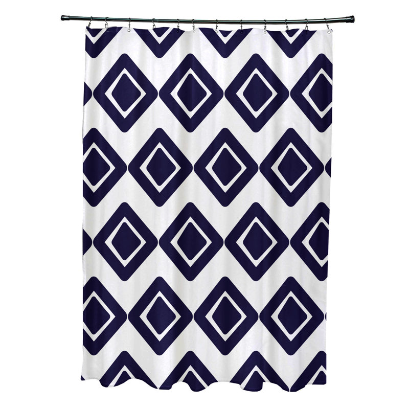 Rideau de douche simple hypoallergénique Ferrier Diamond, Bleu marine