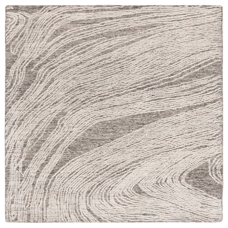 Bipin Hand Tufted Wool Abstract Rug, Square 4'