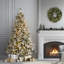 Snowy Bedford 7.5' Frosted Green Pine Artificial Christmas Tree with 700 Clear Lights