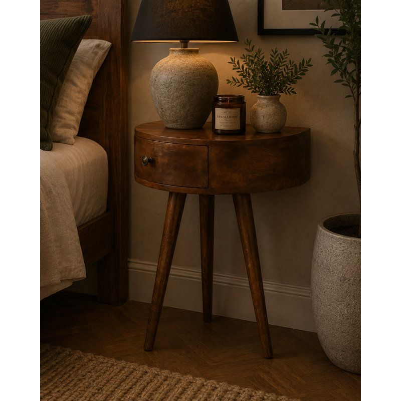Lugenia 40cm W Solid Wood Bedside Table