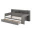 Lit de jour simple avec tablettes et tiroirs de rangement-670779852