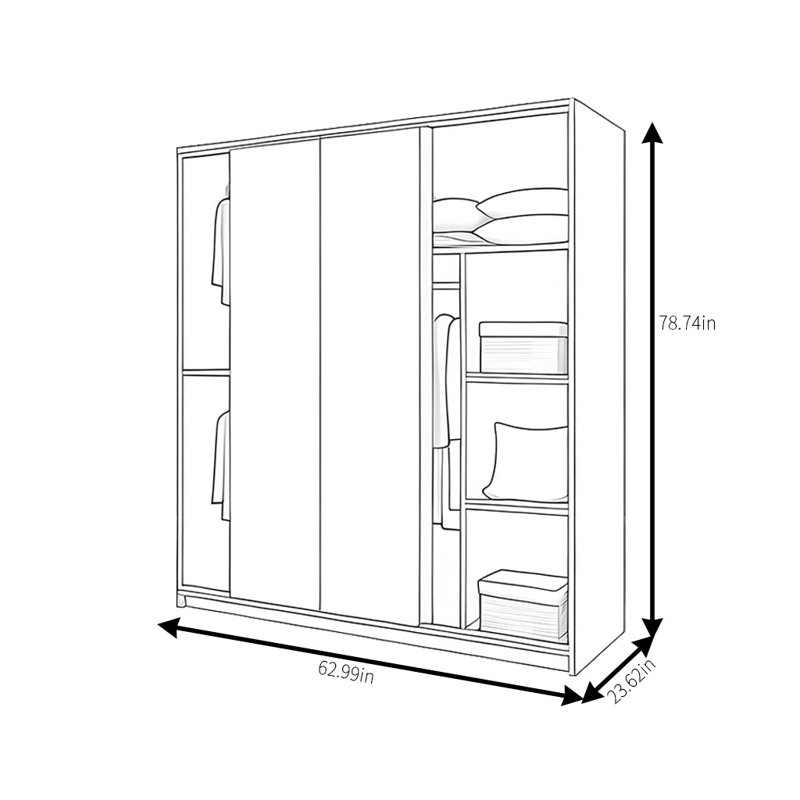 Woodlynne, H 78,74 po x l 62,99 po x P 23,62 po