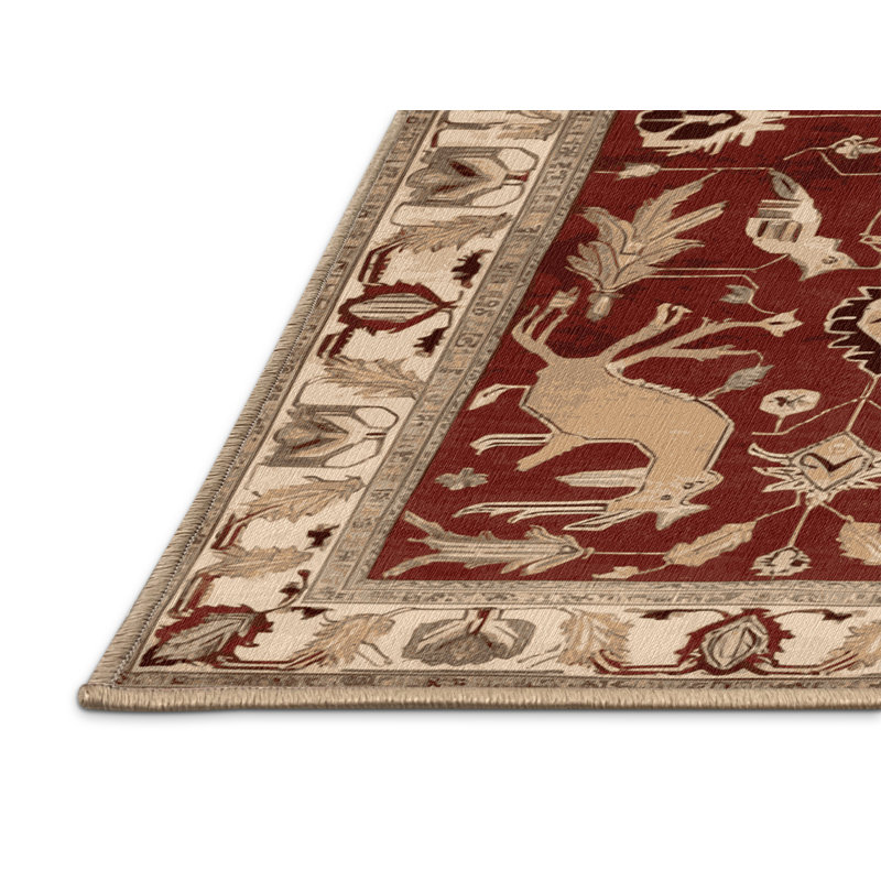Tapis brun lavable à la machine, Carré 5 pi