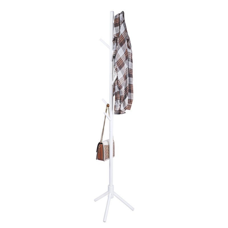 Freestanding 8 - Hook Coat Rack, White