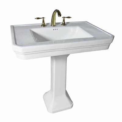 Darby Home Co Dunkle 22 " 27 " Tall Vitreous China Rectangular Bathroom Sink and Overflow Hole