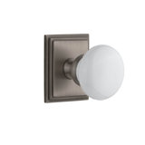 Grandeur Concealed Screw Mechanism Mushroom Knob with Square Rosette
