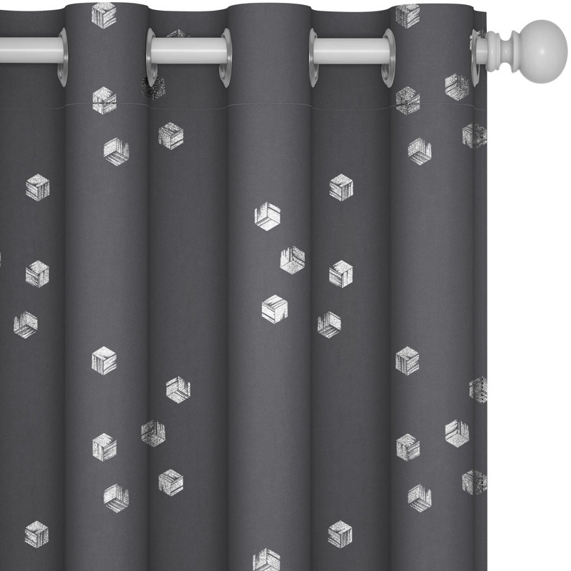 Ensemble de rideaux en polyester 2 pièces, L 52 po x L 95 po, Gris foncé