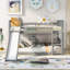 Lit superposé double au dessus d'un lit double avec échelle avec glissade, gris (Ancien SKU: LT000208AAE)-1093583937