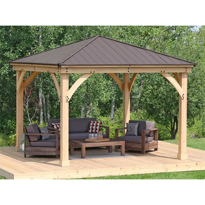 Yardistry Meridian Gazebo, 312cm H x 365cm W x 365cm D