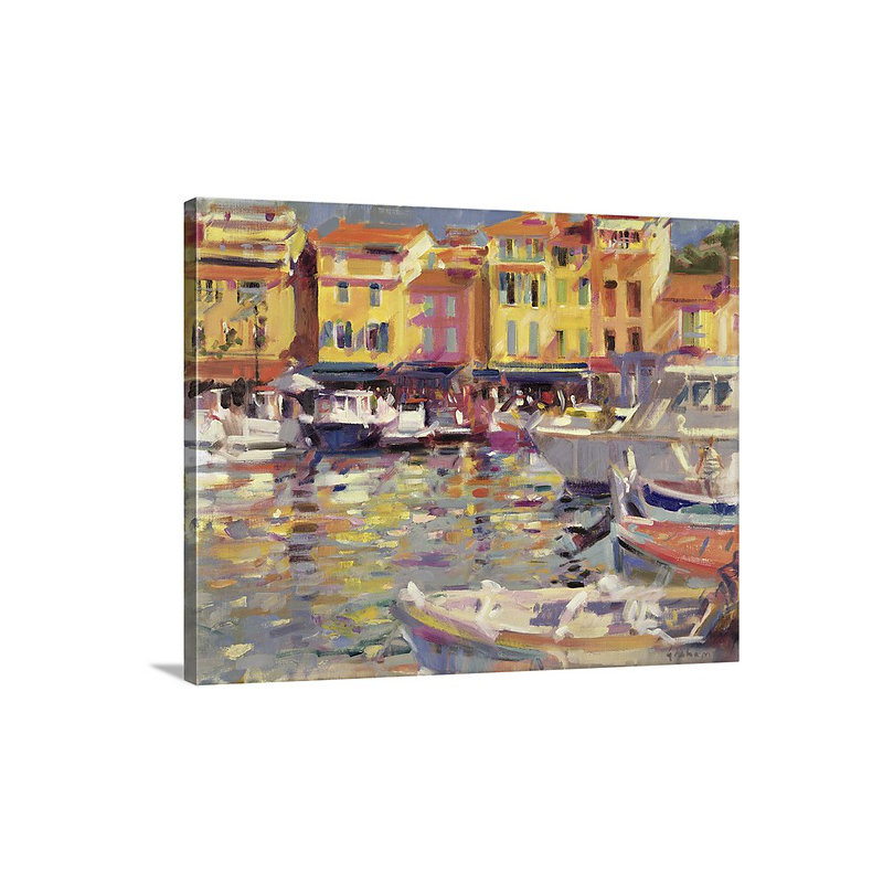 "Annelijn Harbor at Cassis" par Peter Graham, reproduction d'art sur toile, H 16 po x l 20 po x P 1,25 po